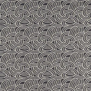 black-grey contemporary embroideried fabric from Clarke & Clarke