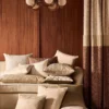 neutral contemporary curtain with cushion
