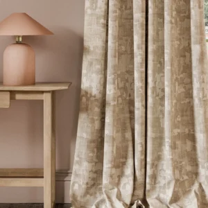 neutral misc curtain with side table and lamps