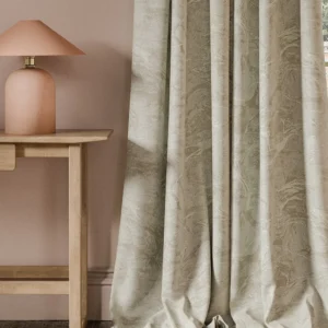 neutral misc curtain with side table and lamps
