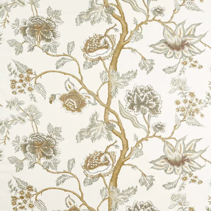 Indienne Fabric - Taupe /  Ochre – Taupe / Ochre swatch