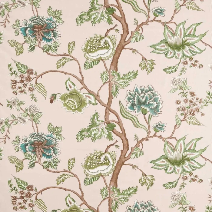 Indienne Fabric - Blush /  Forest – Blush / Forest swatch