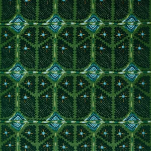 green geometric velvet-chenille fabric from Harlequin