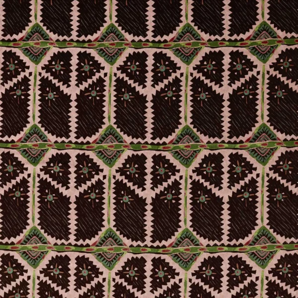 Brocha Fabric - Blush / Charcoal by pink geometric velvet-chenille fabric from Harlequin