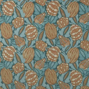 blue botanical velvet-chenille fabric from Harlequin