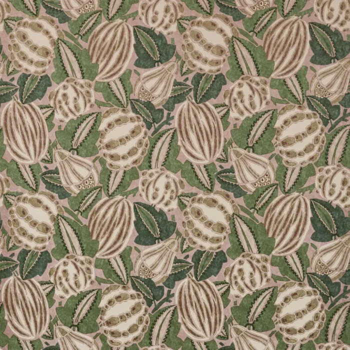 Zenith Fabric - Blush / Forest swatch