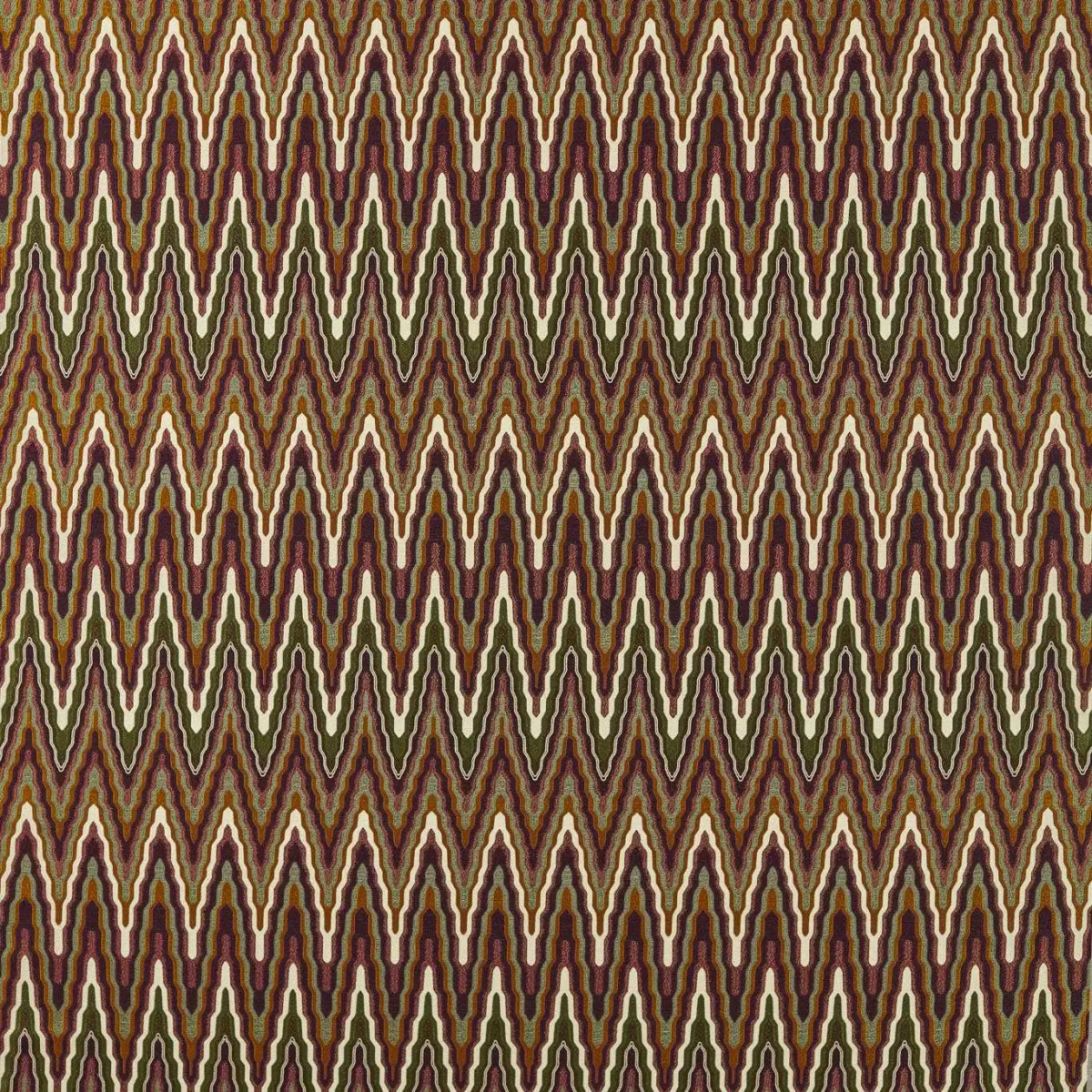 Elota Fabric - Burgundy / Moss by green geometric woven fabric from Harlequin