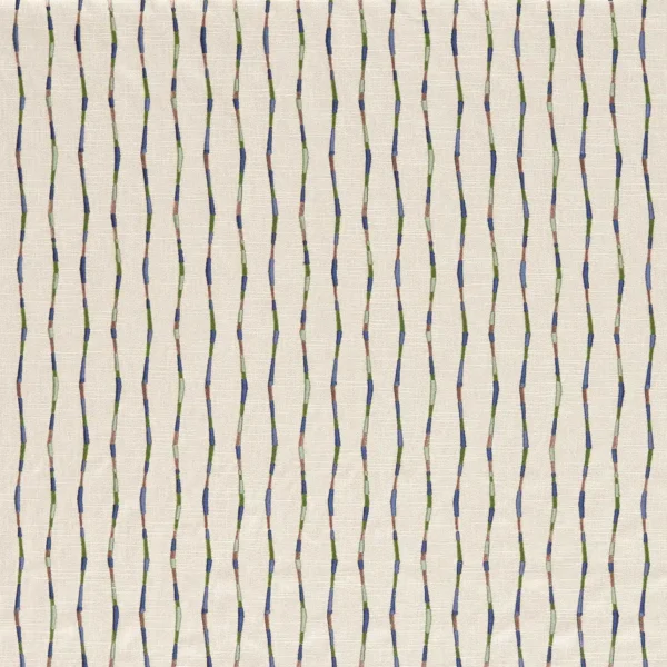 Morelia Fabric - Indigo / Malachite by green striped woven fabric from Harlequin