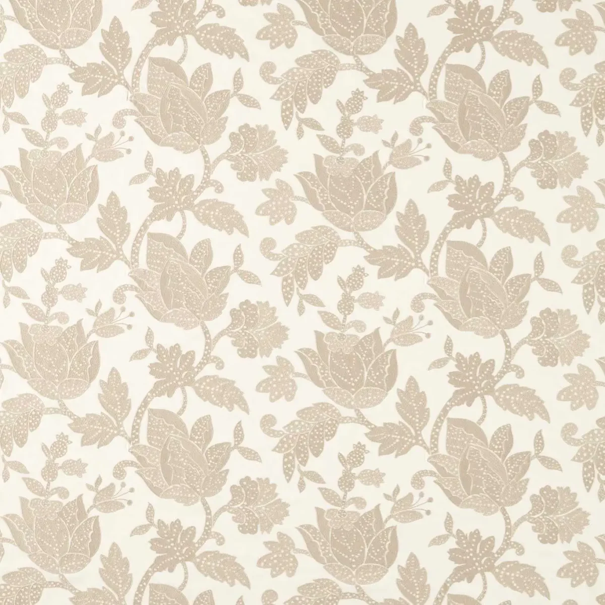 Zamora Fabric - Parchment by neutral botanical embroideried fabric from Harlequin