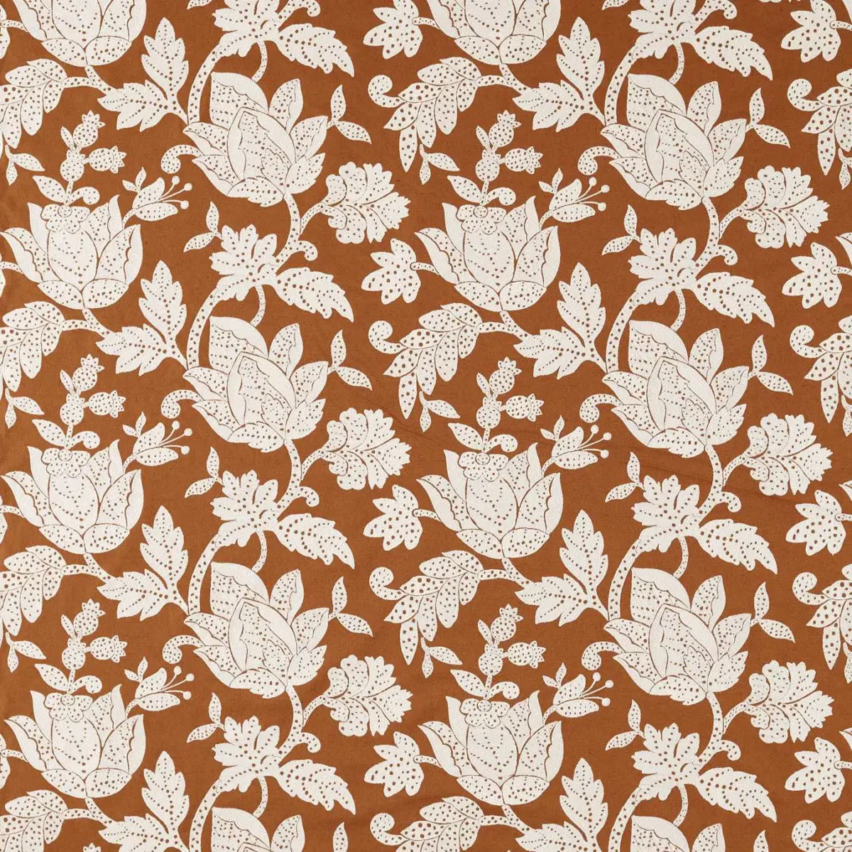 brown botanical embroideried fabric from Harlequin