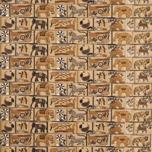 neutral animal embroideried fabric from Harlequin