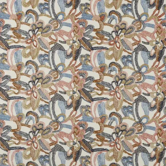 Ania Fabric - Forest / Azul /  Ochre – Forest / Azul / Ochre swatch