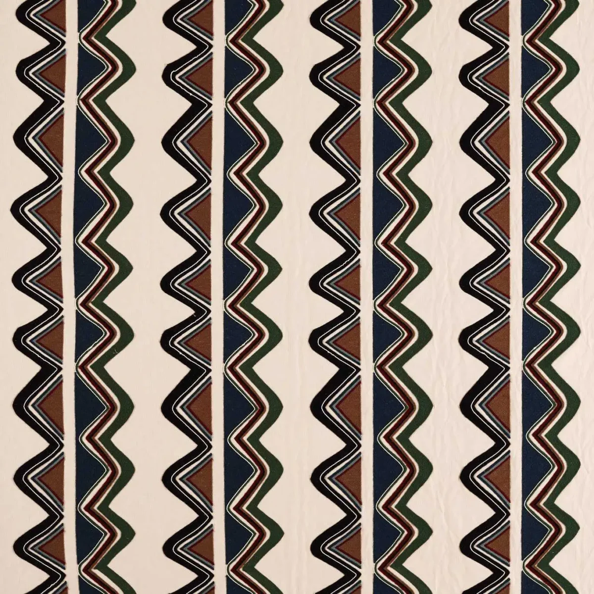 Kaleido Fabric - Moss / Onyx by blue striped woven fabric from Harlequin