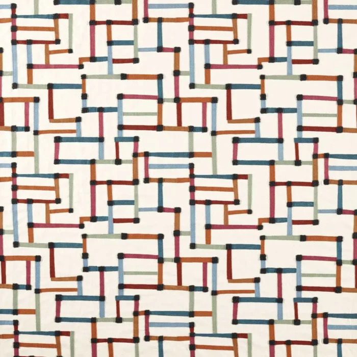 Lineas Fabric - Spice /  Terracotta / Midnight – Spice / Terracotta / Midnight swatch