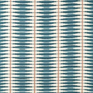 blue striped embroideried fabric from Harlequin