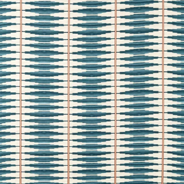 blue striped embroideried fabric from Harlequin