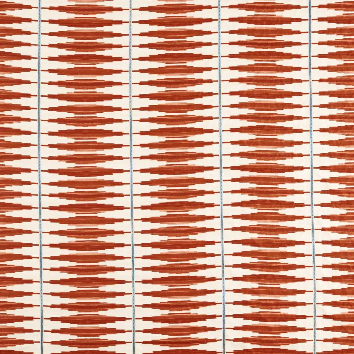 Cintilla Fabric - Spice / Adriatic by red striped embroideried fabric from Harlequin