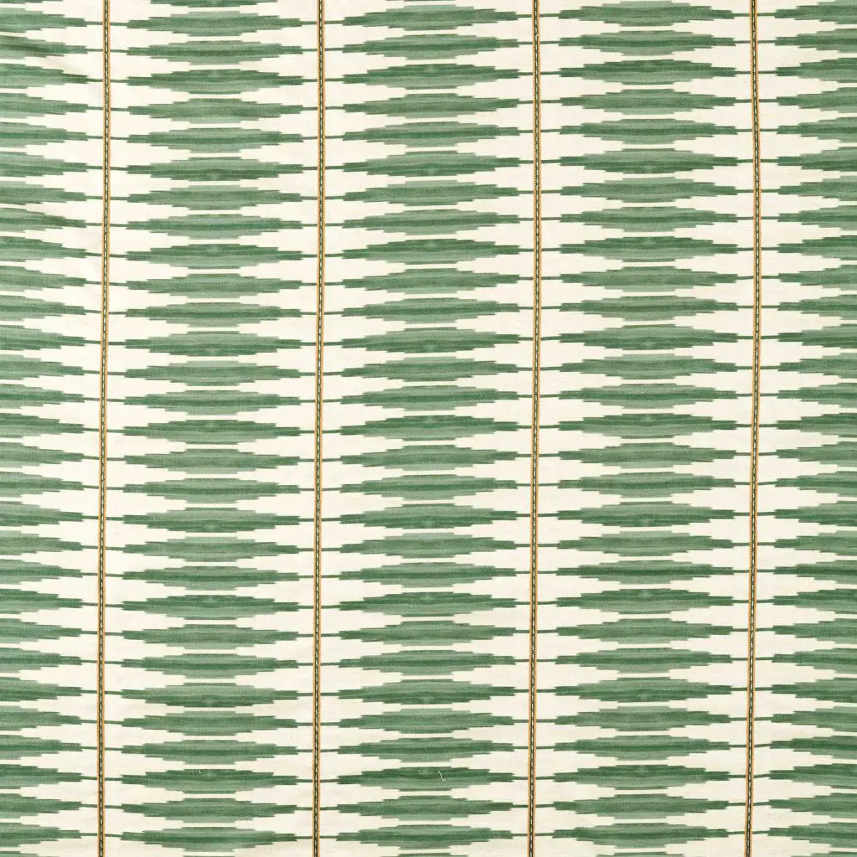 Cintilla Fabric - Evergreen / Spice by green striped embroideried fabric from Harlequin