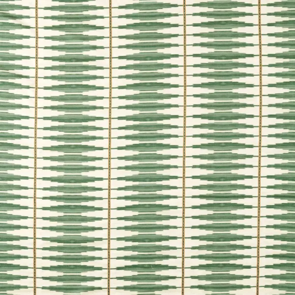 Cintilla Fabric - Evergreen / Spice by green striped embroideried fabric from Harlequin