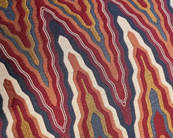 Elota Fabric - Indigo / Maroon by Elota Fabric - Indigo / Maroon from