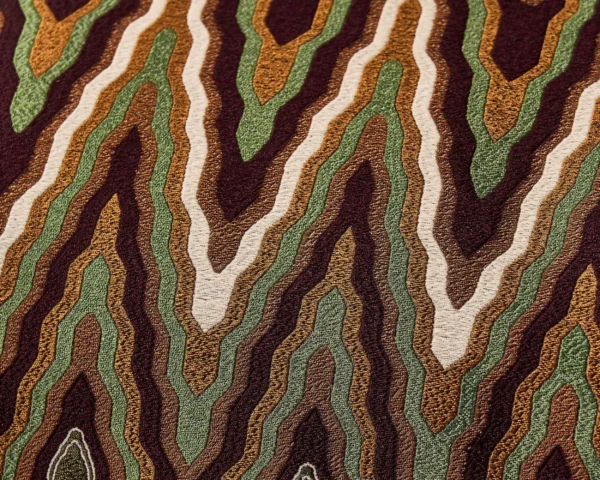 Elota Fabric - Burgundy / Moss by Elota Fabric - Burgundy / Moss from