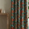 multicolour contemporary curtain with side table and vases