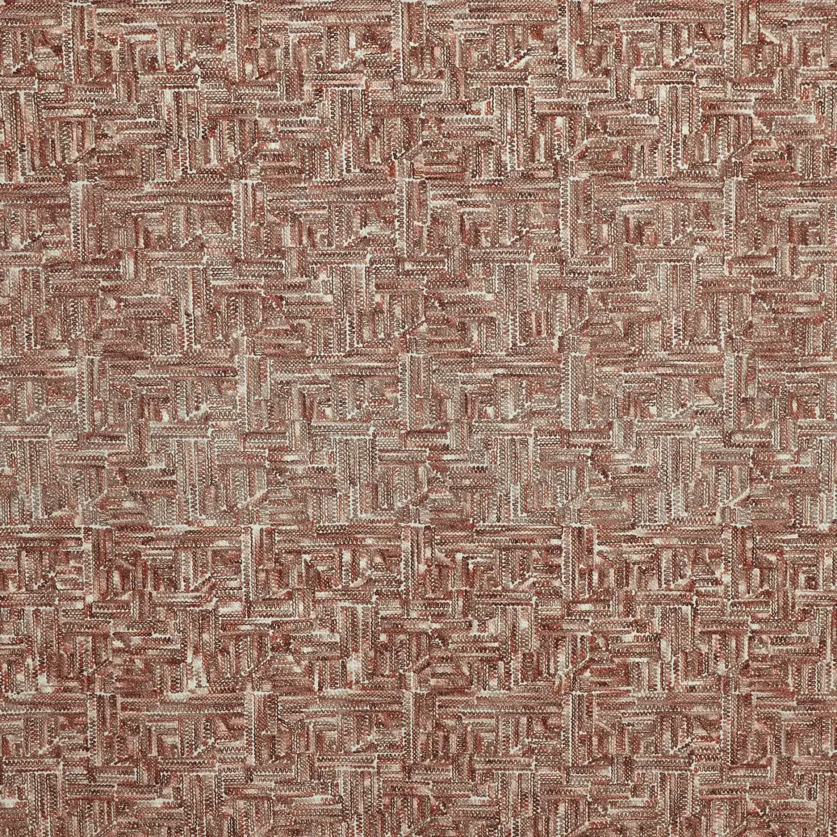 Diez Fabric - Woodrose by red contemporary embroideried fabric from Prestigious Textiles