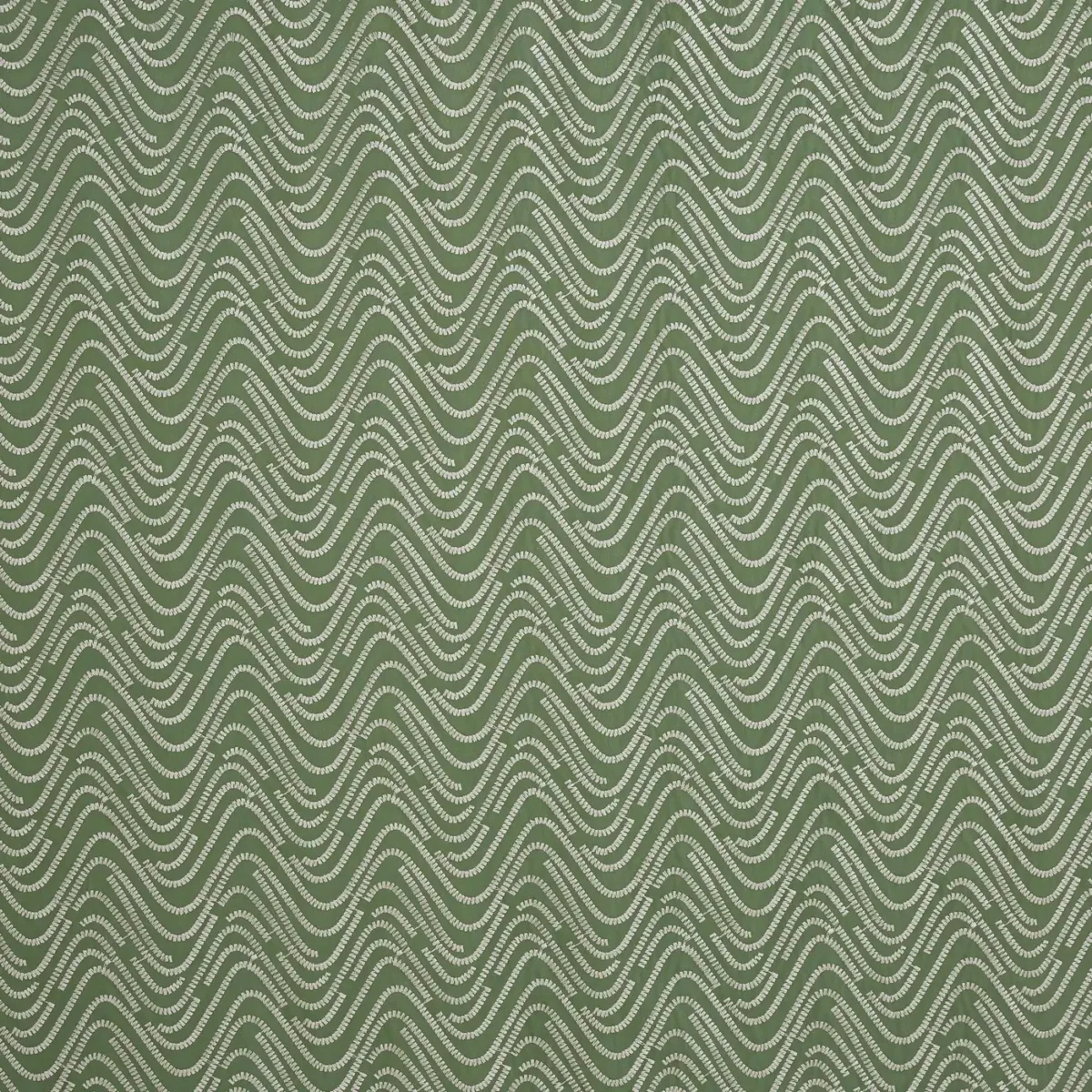 Felice Fabric - Canopy by green contemporary embroideried fabric from Prestigious Textiles