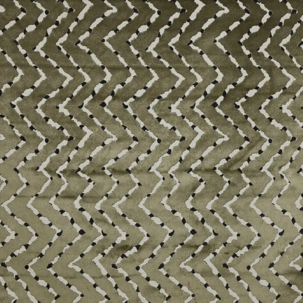Zorro Fabric - Grassland by green geometric velvet-chenille fabric from Prestigious Textiles