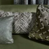 brown geometric cushion with