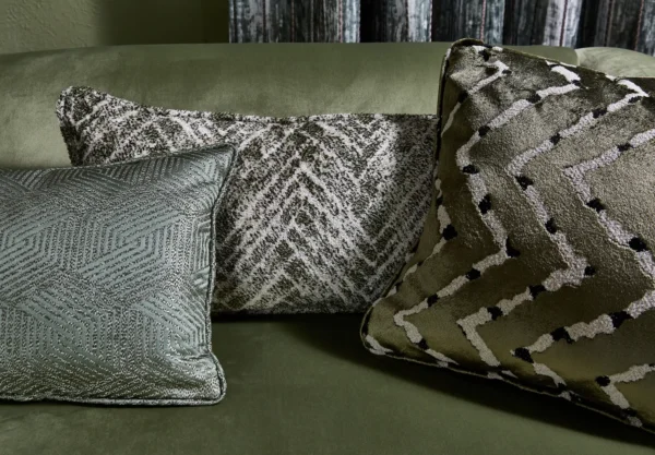 Zorro Fabric - Grassland by brown geometric cushion with