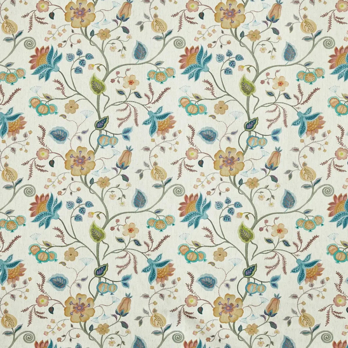 blue botanical printed fabric from Prestigious Textiles