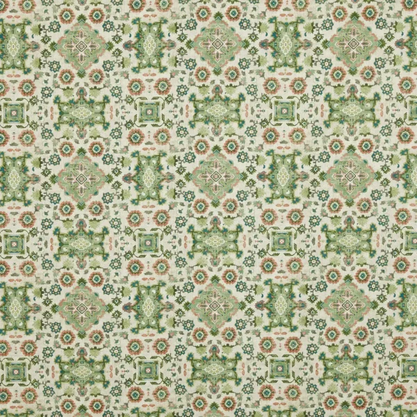 Sadira Fabric - Oasis by green traditional printed fabric from Prestigious Textiles