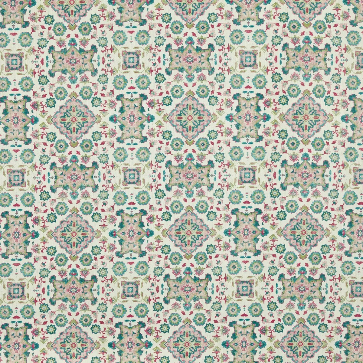 Sadira Fabric - Lotus by blue traditional printed fabric from Prestigious Textiles