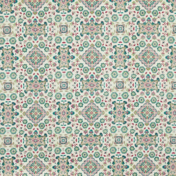 Sadira Fabric - Lotus by blue traditional printed fabric from Prestigious Textiles