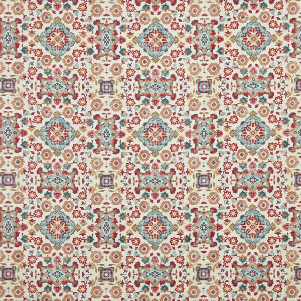 Sadira Fabric - Dragonfly by red traditional printed fabric from Prestigious Textiles