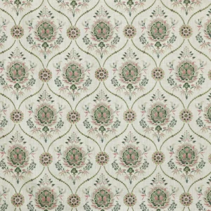green botanical embroideried fabric from Prestigious Textiles