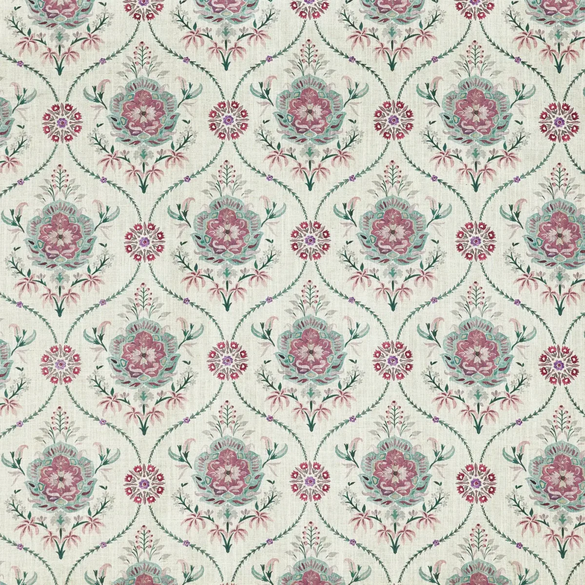 purple botanical embroideried fabric from Prestigious Textiles