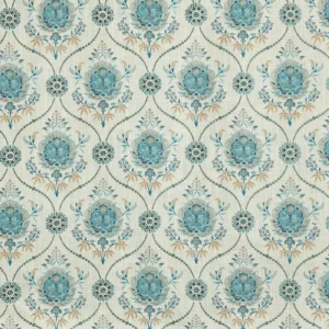 blue botanical embroideried fabric from Prestigious Textiles