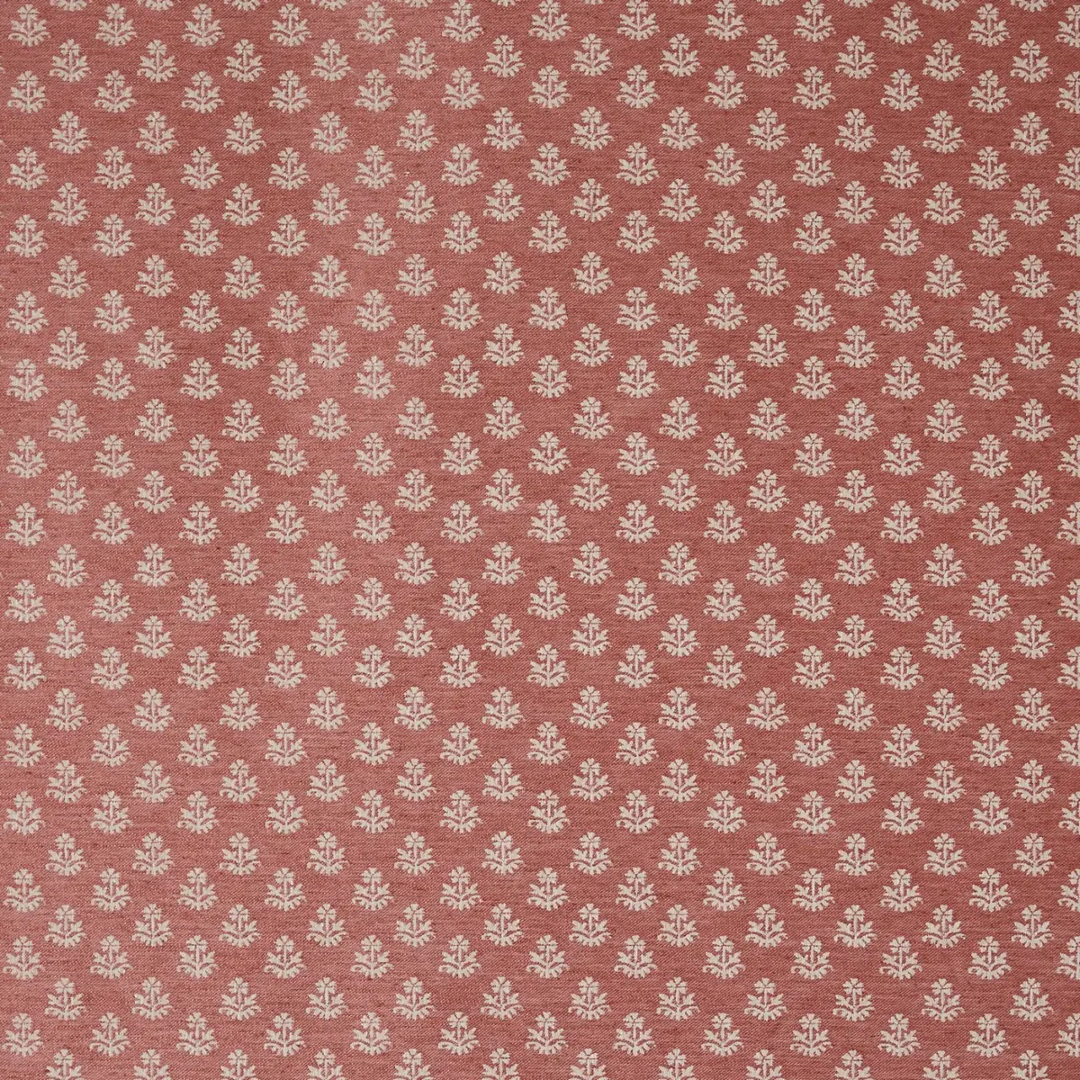 Zari Fabric - Tangerine by red botanical woven fabric from Prestigious Textiles