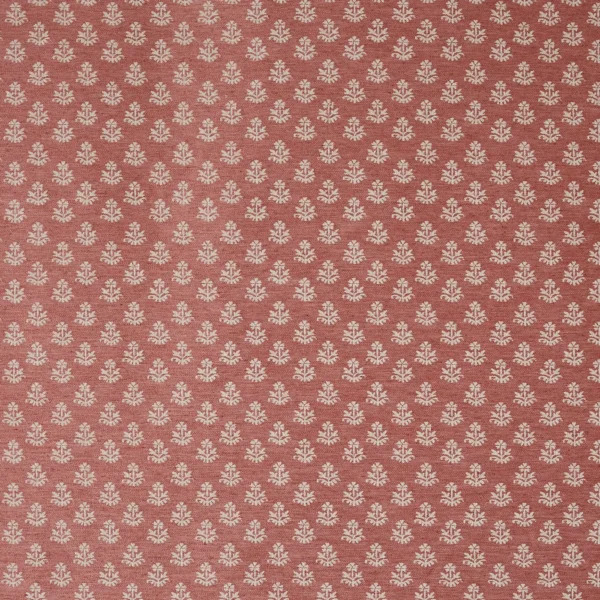 Zari Fabric - Tangerine by red botanical woven fabric from Prestigious Textiles