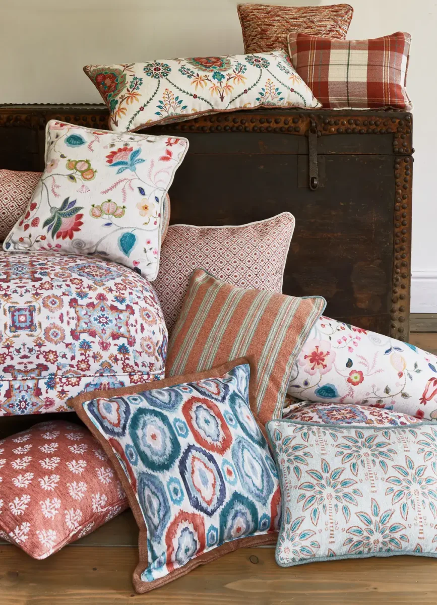 green traditional cushion with