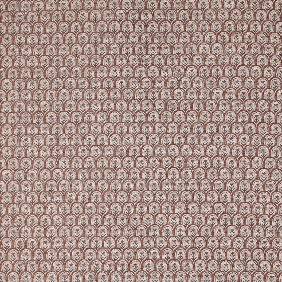 red botanical woven fabric from Prestigious Textiles