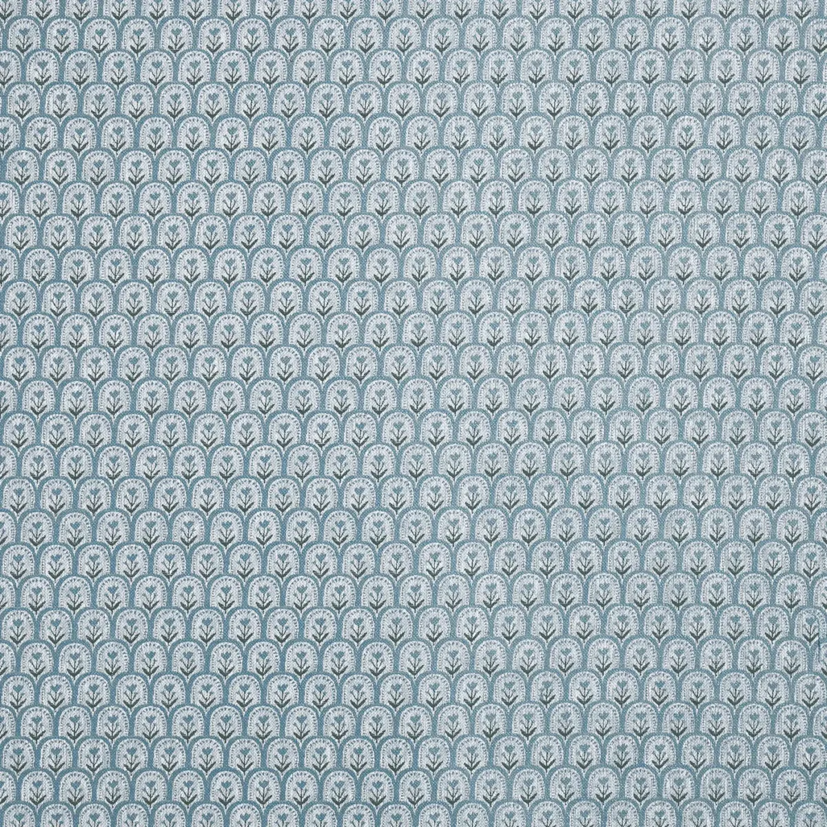 Bettina Fabric - Chambray by blue botanical woven fabric from Prestigious Textiles