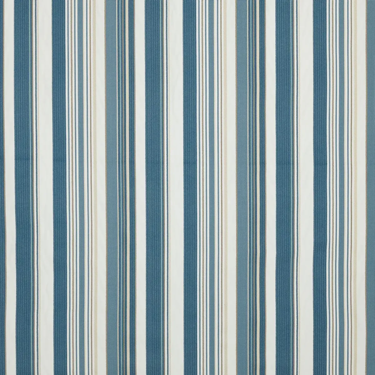Chiara Fabric - Chambray by blue striped woven fabric from Prestigious Textiles