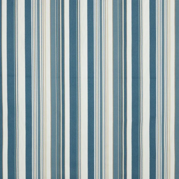 Chiara Fabric - Chambray by blue striped woven fabric from Prestigious Textiles