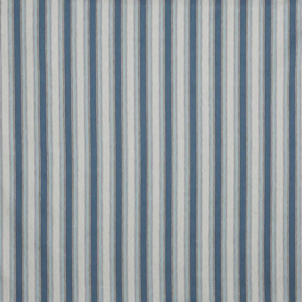 Cortona Fabric - Chambray by blue striped woven fabric from Prestigious Textiles