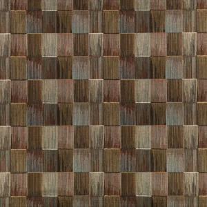 brown geometric embroideried fabric from Romo
