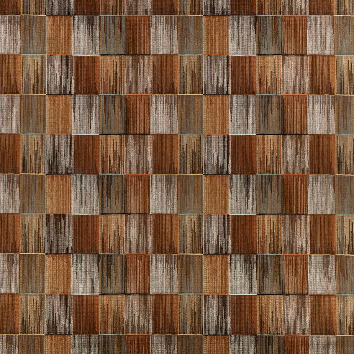 brown geometric embroideried fabric from Romo