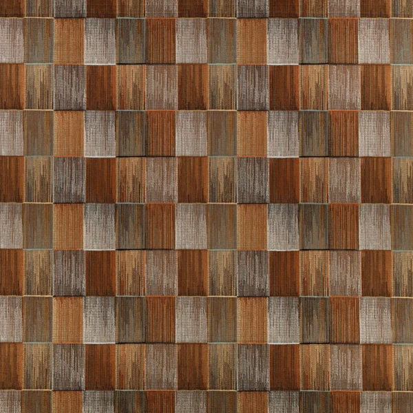 Sekani Fabric - Cinnamon by brown geometric embroideried fabric from Romo
